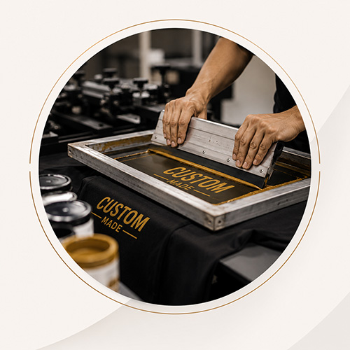 Hasil sablon rapi, tahan lama, dan sesuai desain.